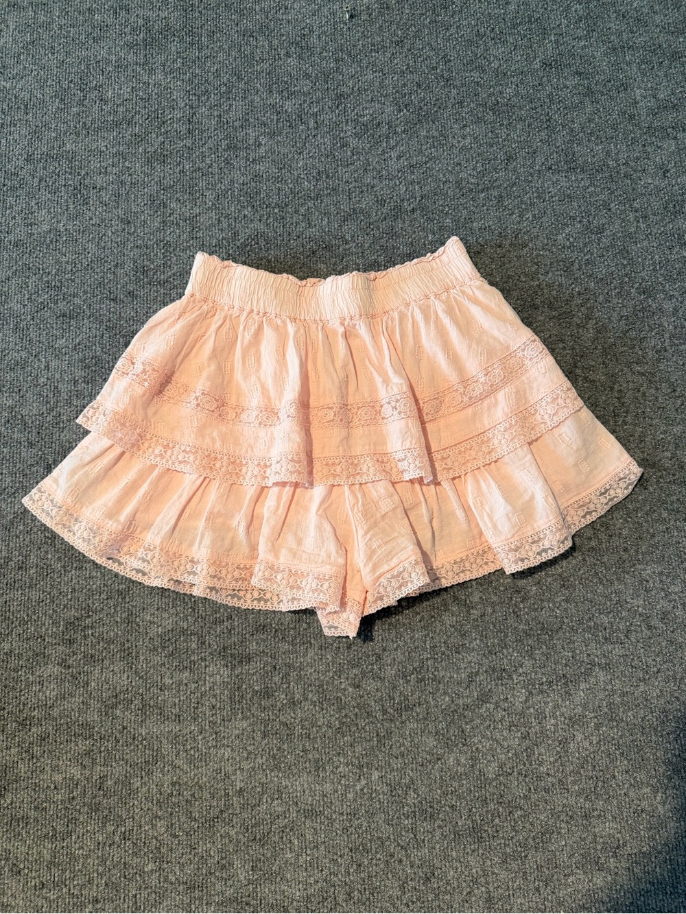 Altar'd State Peach Tiered Lace Skort